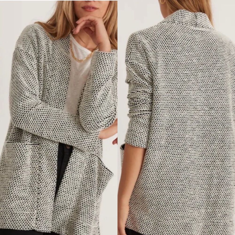 Marine Layer Black and White Cardigan